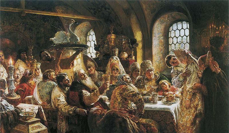 Konstantin Makovsky Boyar wedding feast oil painting picture